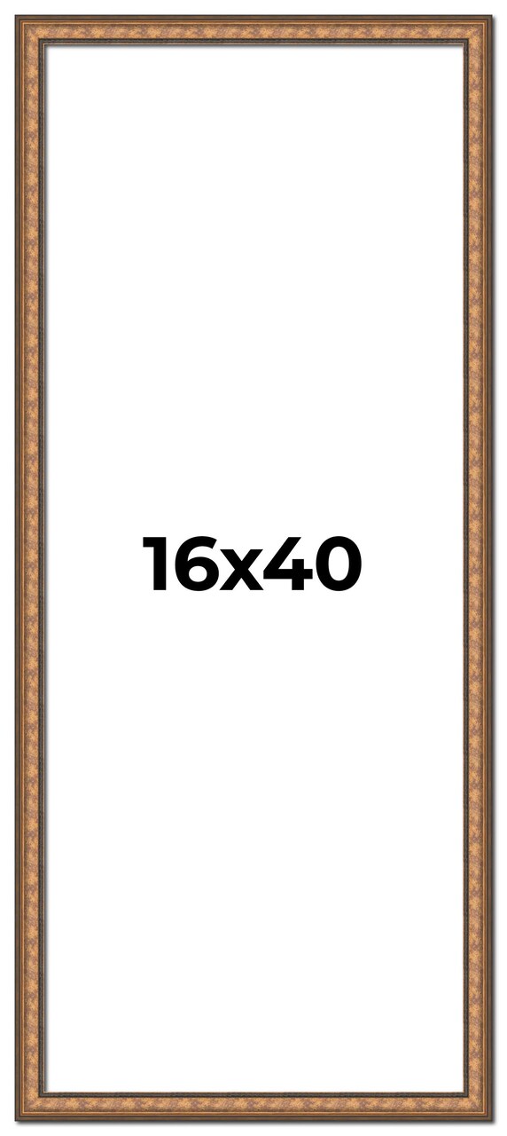 Panoramic Slim Profile Gold Picture Frame - UV Acrylic, Foam Board Backing, Hanging Hardware